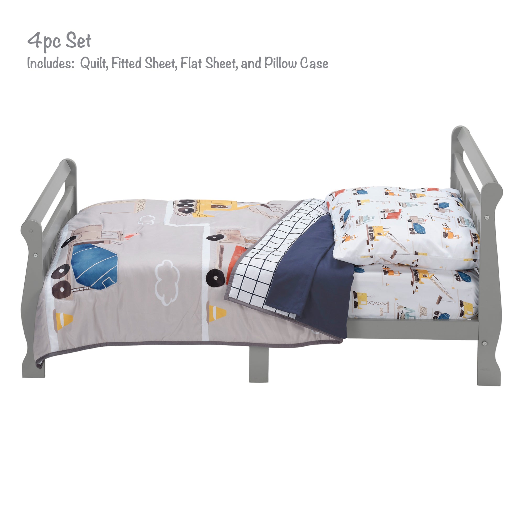 4-Piece Construction Zone Toddler Bedding Set – Lambs & Ivy