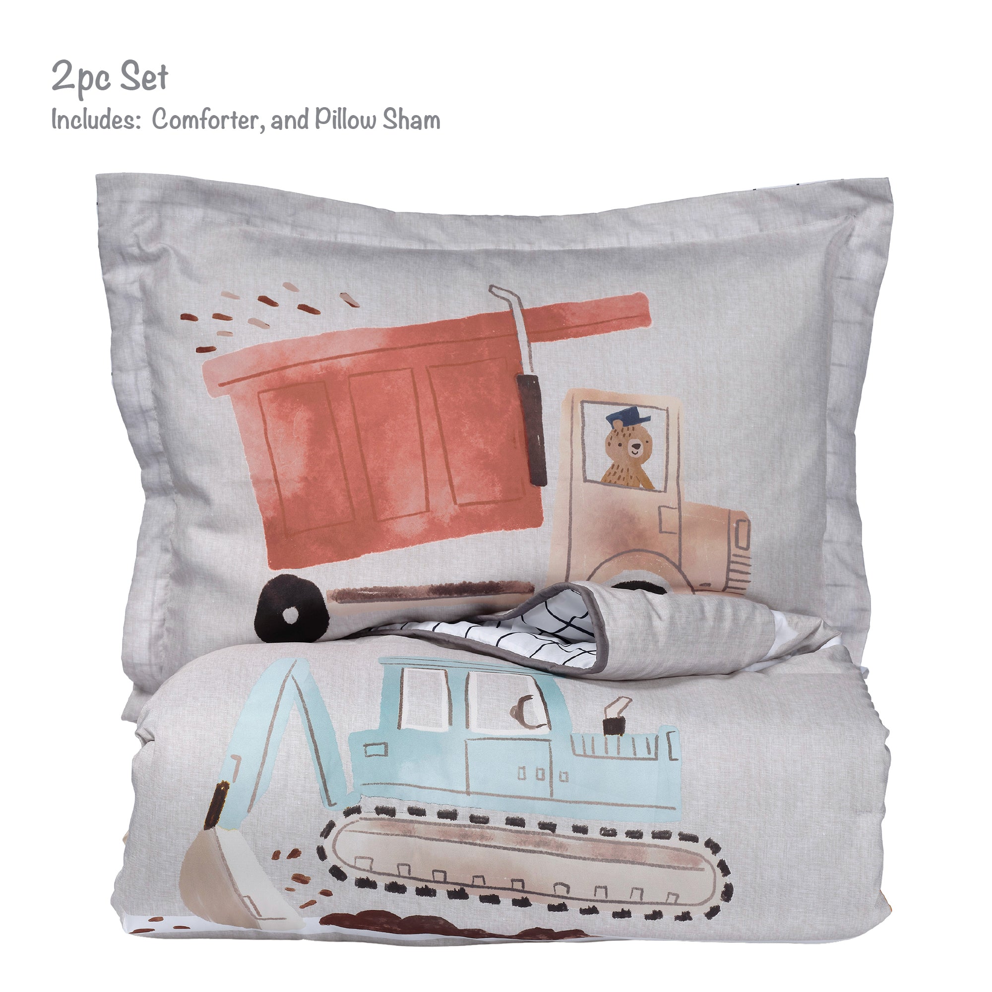 Construction Zone Twin Quilt & Pillow Sham Set by Bedtime Originals