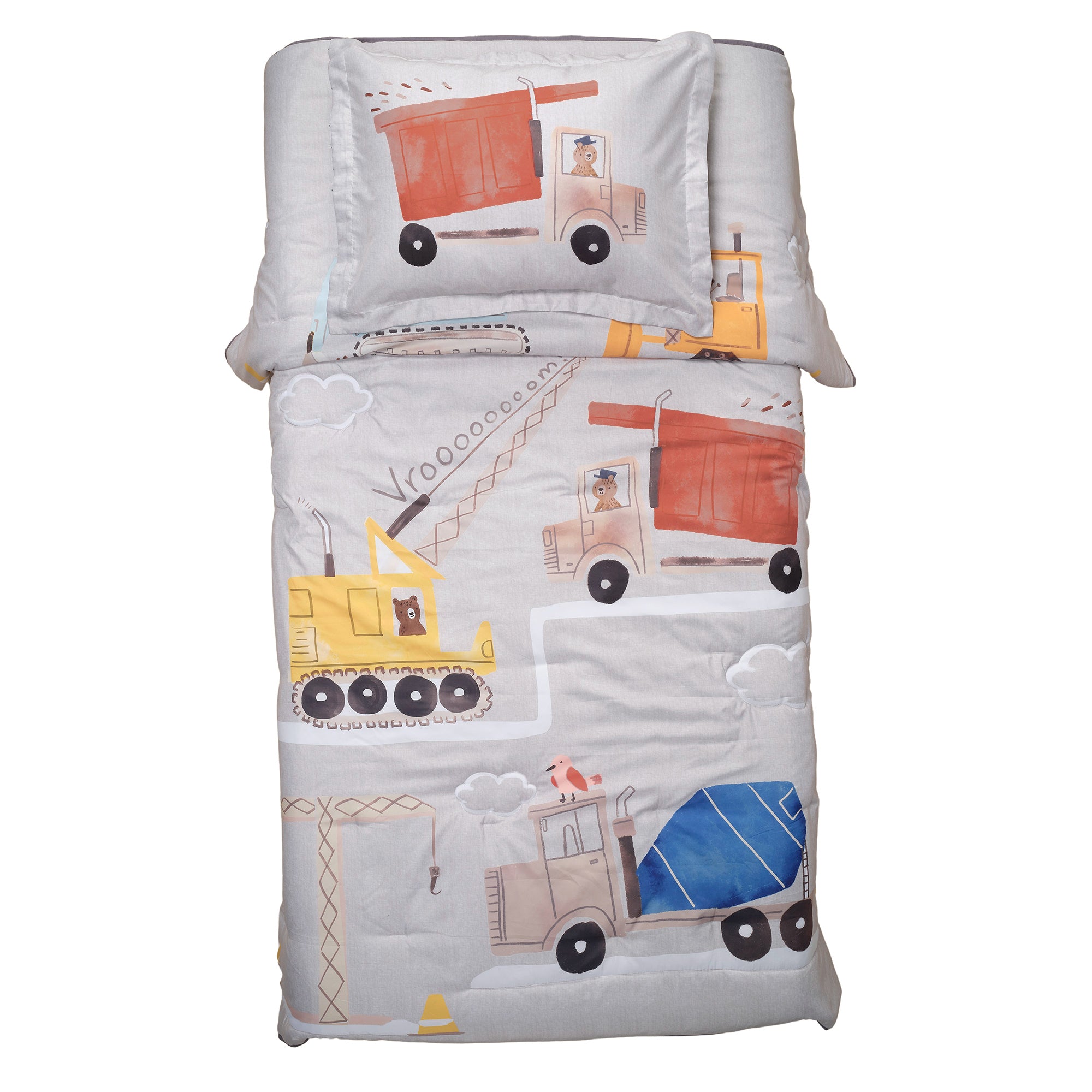 Construction Zone Twin Quilt & Pillow Sham Set by Bedtime Originals
