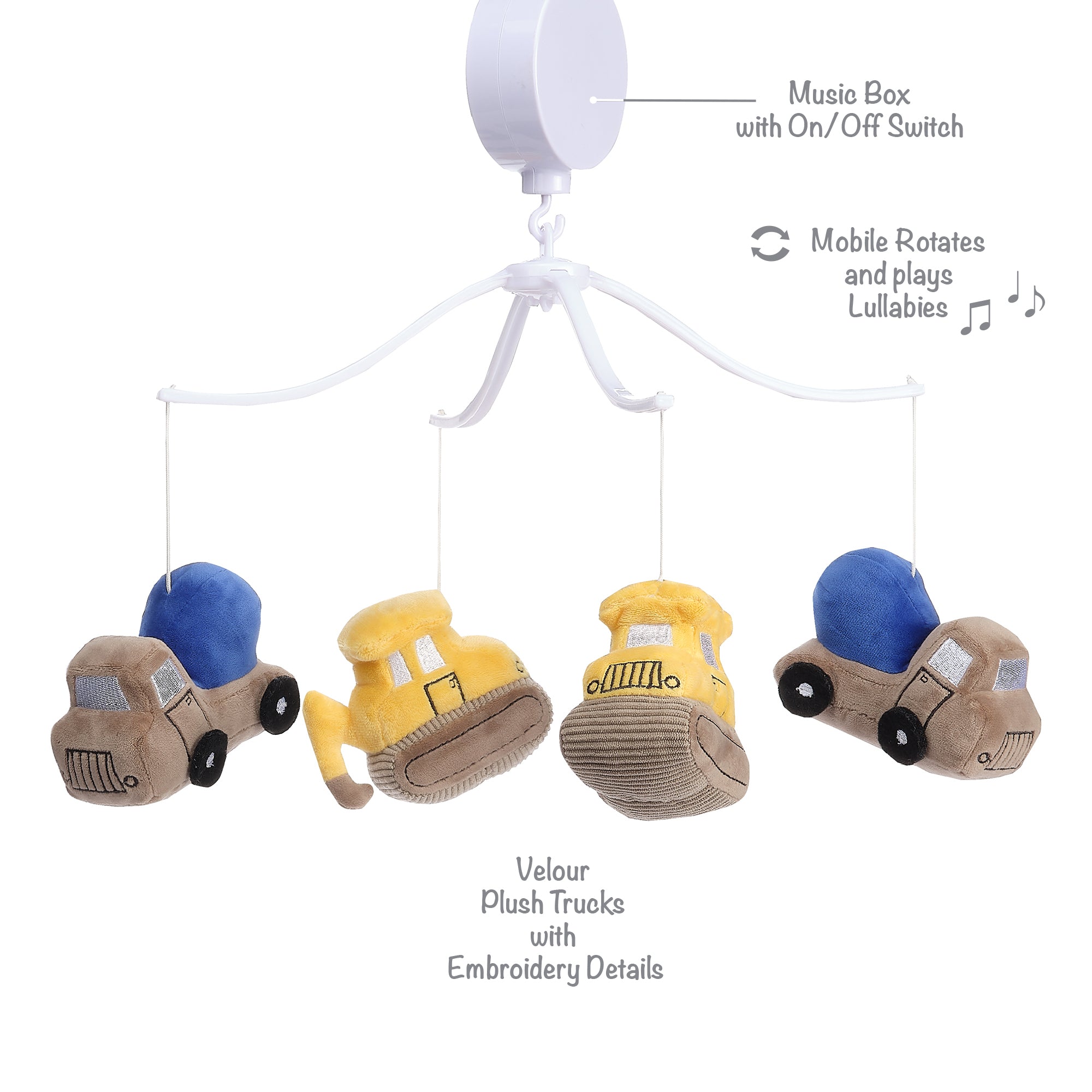 Construction Zone Musical Baby Crib Mobile by Bedtime Originals