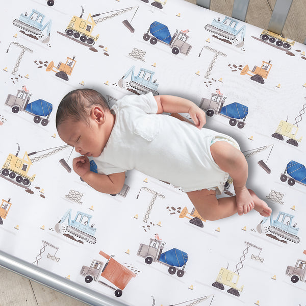 Construction Zone Fitted Crib Sheet by Bedtime Originals