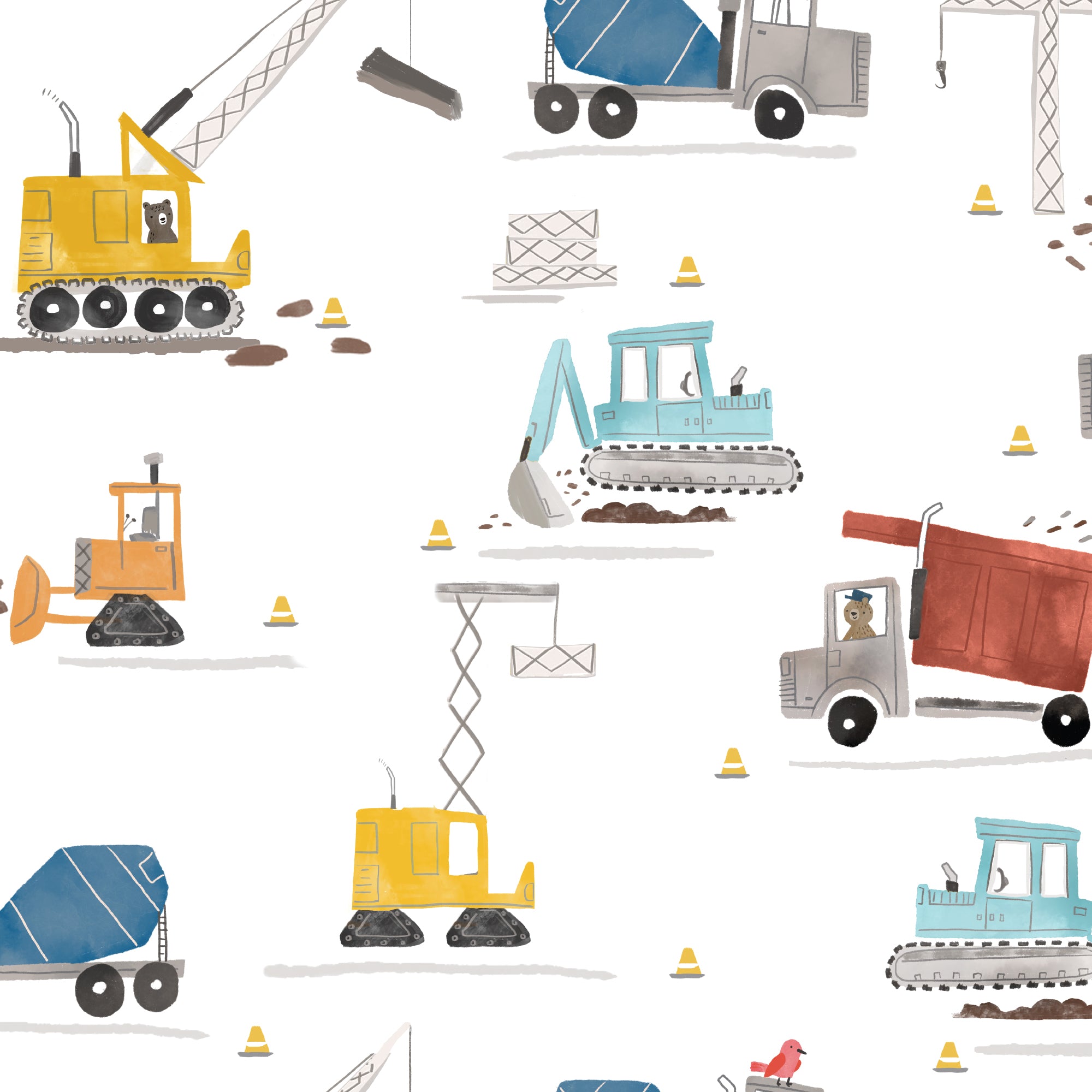 Construction Zone Fitted Crib Sheet by Bedtime Originals