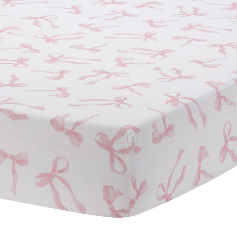 Coquette Floral Bows Fitted Crib Sheet by Lambs & Ivy