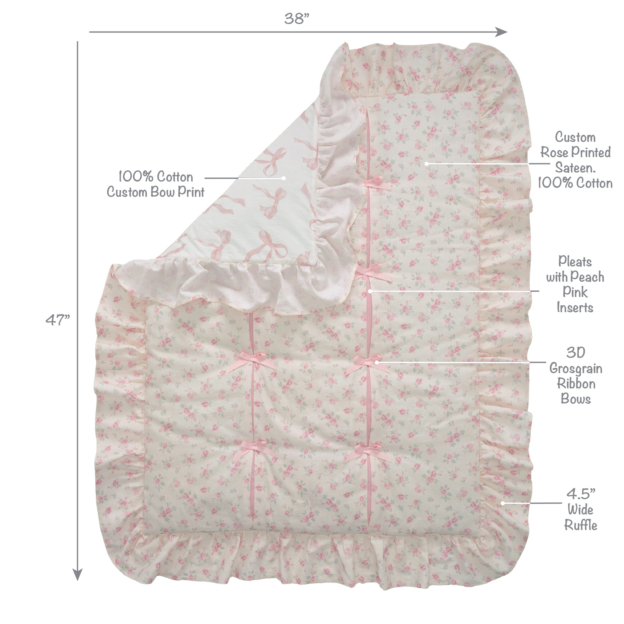 Coquette Floral 3-Piece Crib Bedding Set by Lambs & Ivy