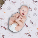 Country Western Cotton Fitted Crib Sheet by Lambs & Ivy