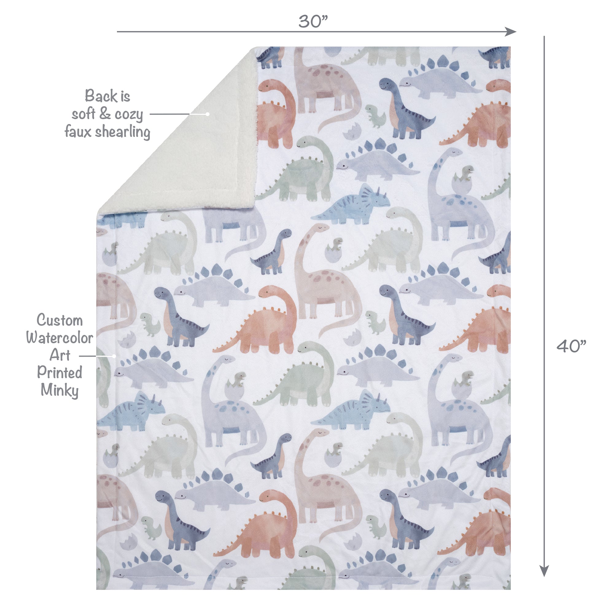 Dino-Might Baby Blanket by Lambs & Ivy