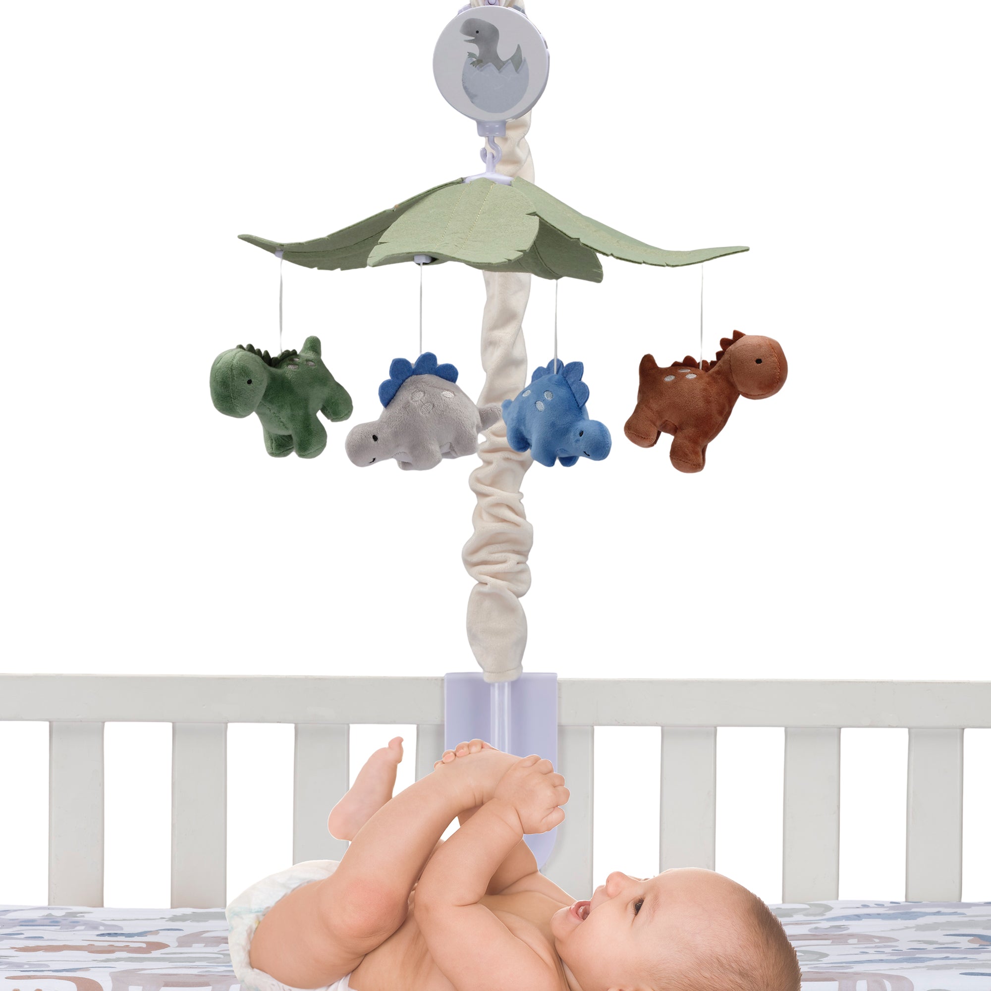 Dino-Might Musical Baby Crib Mobile by Lambs & Ivy