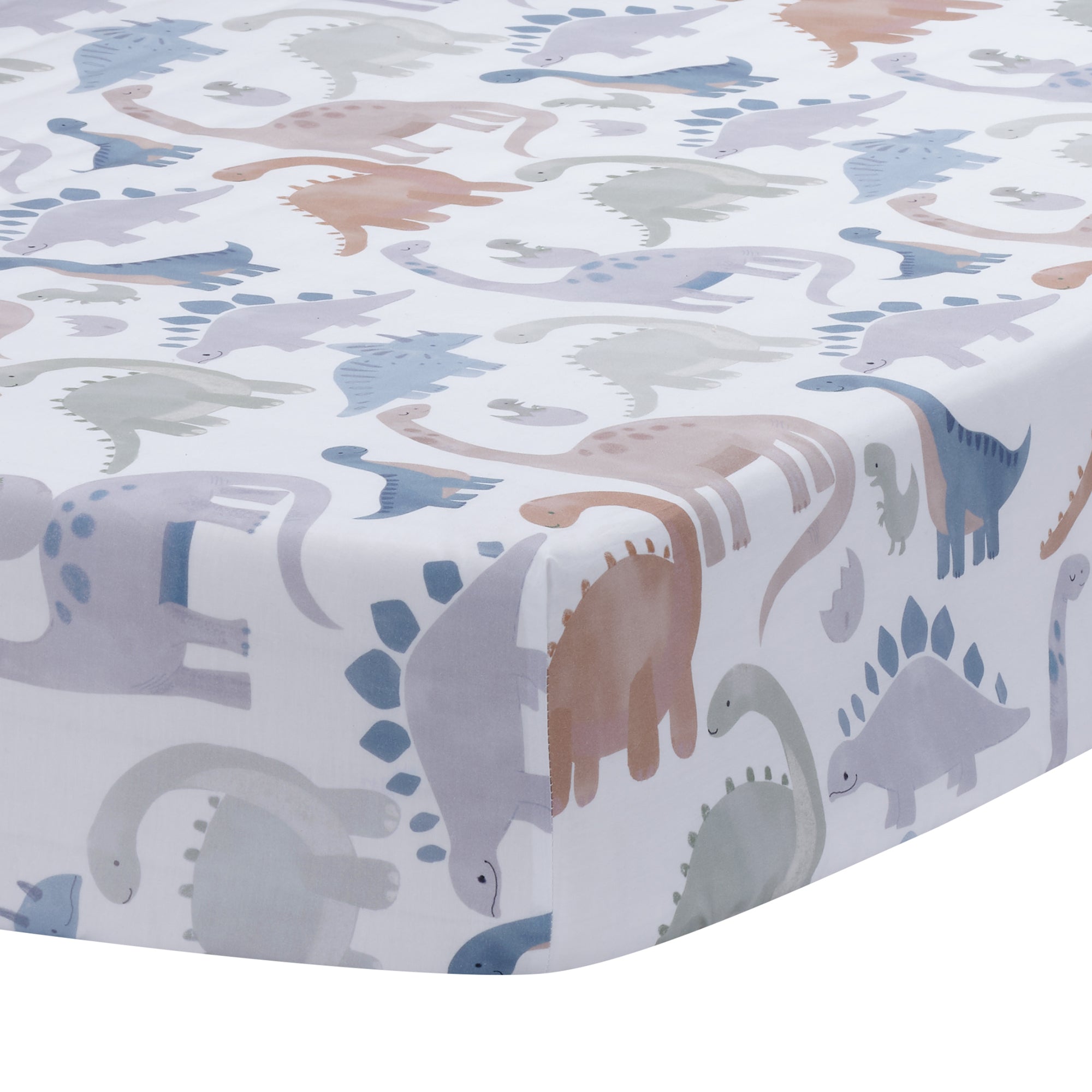 Dino-Might Cotton Fitted Crib Sheet by Lambs & Ivy