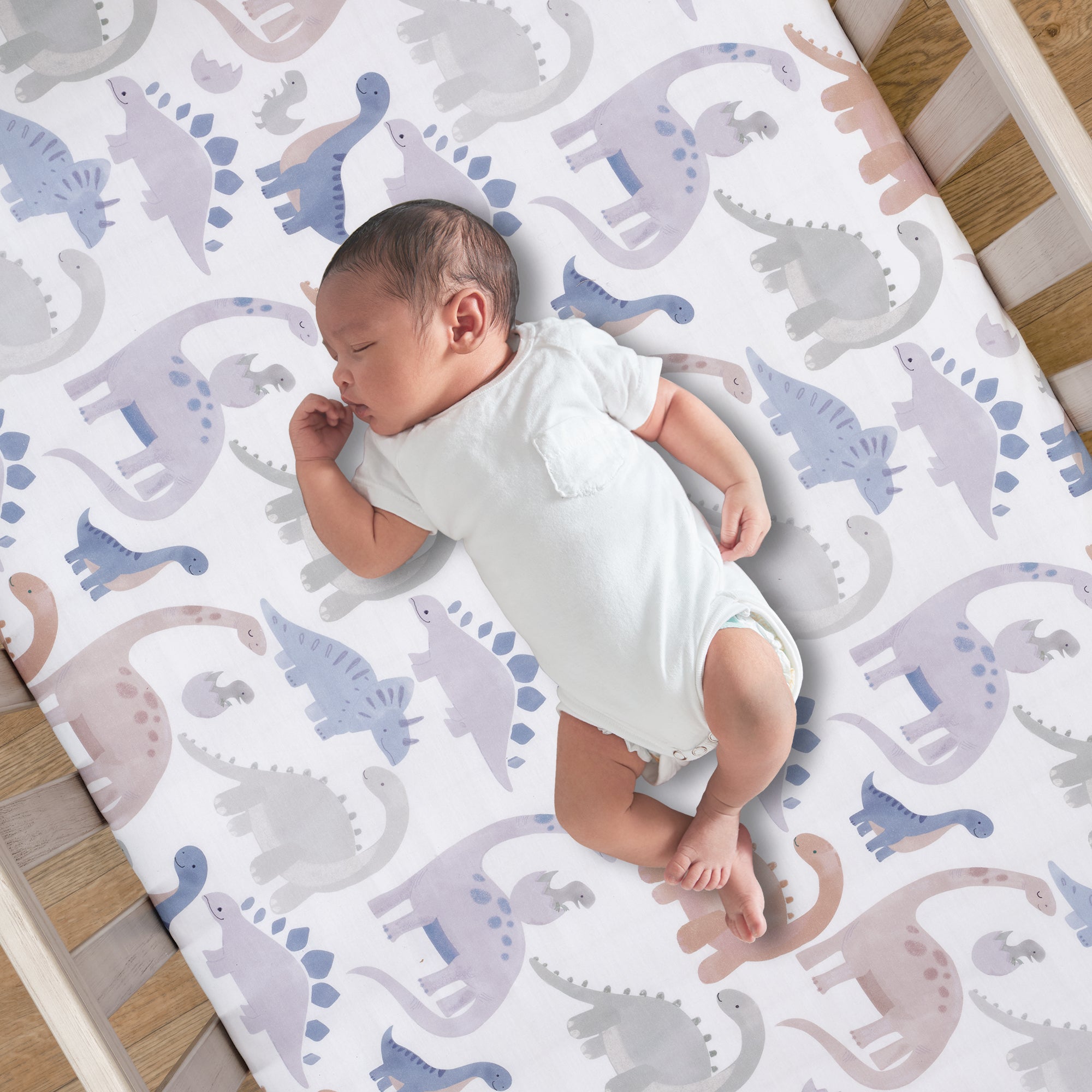 Dino-Might Cotton Fitted Crib Sheet by Lambs & Ivy