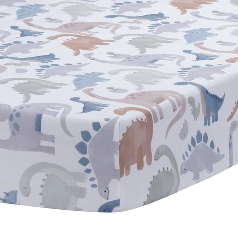 Dino-Might Cotton Fitted Crib Sheet by Lambs & Ivy