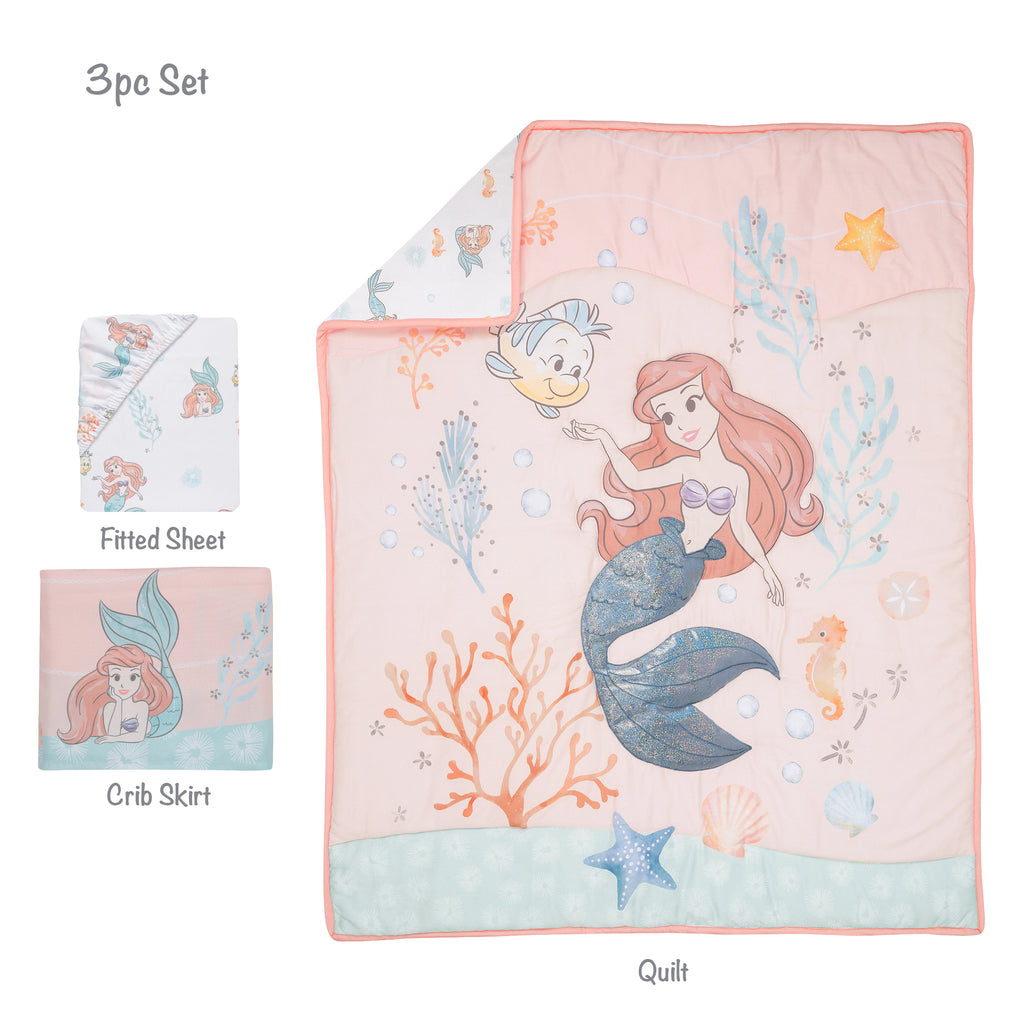 Disney Baby The Little Mermaid 3-Piece Baby Crib Bedding Set – Lambs & Ivy