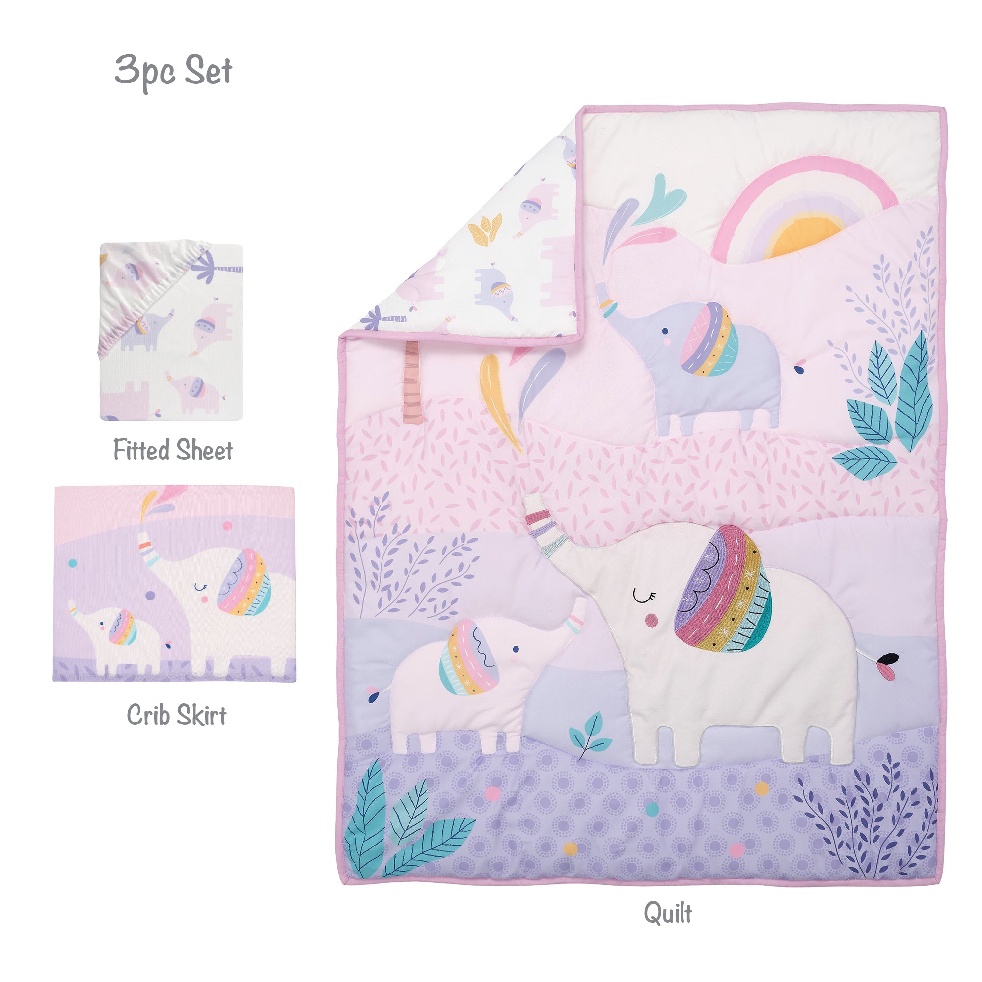 Elephant Dreams 3-Piece Crib Bedding Set by Bedtime Originals
