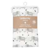 Signature Gray Elephant Organic Cotton Fitted Crib Sheet by Lambs & Ivy