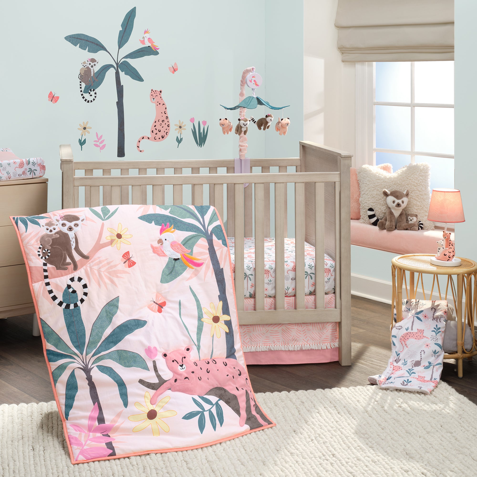 Enchanted Safari Cotton Fitted Crib Sheet by Lambs & Ivy
