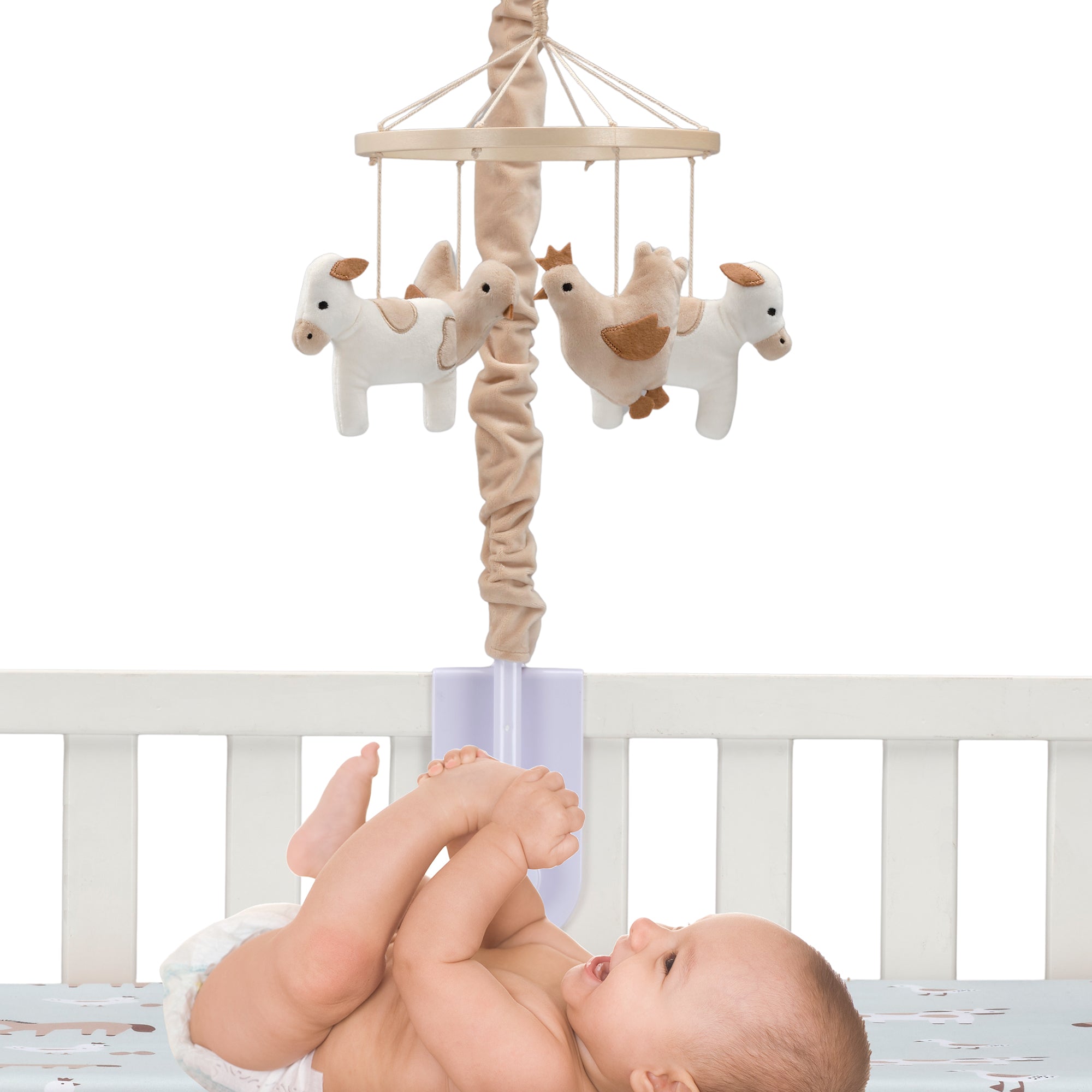 Farmyard Friends Musical Baby Crib Mobile Soother Toy – Lambs & Ivy