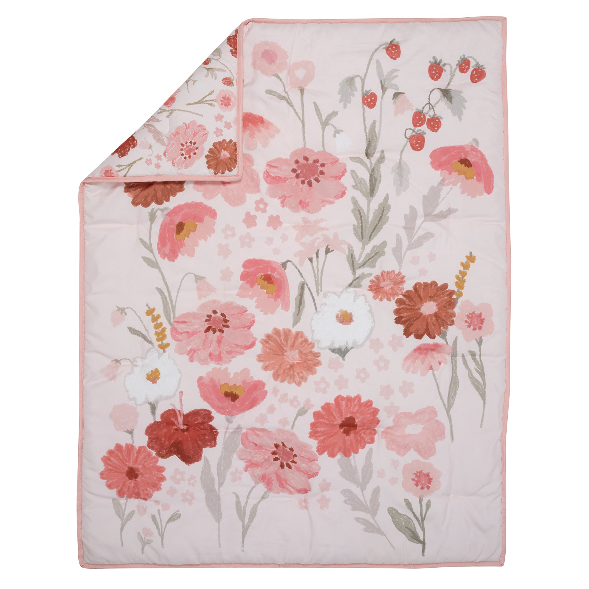 Flower Power 3-Piece Floral Baby Nursery Crib Bedding Set – Lambs