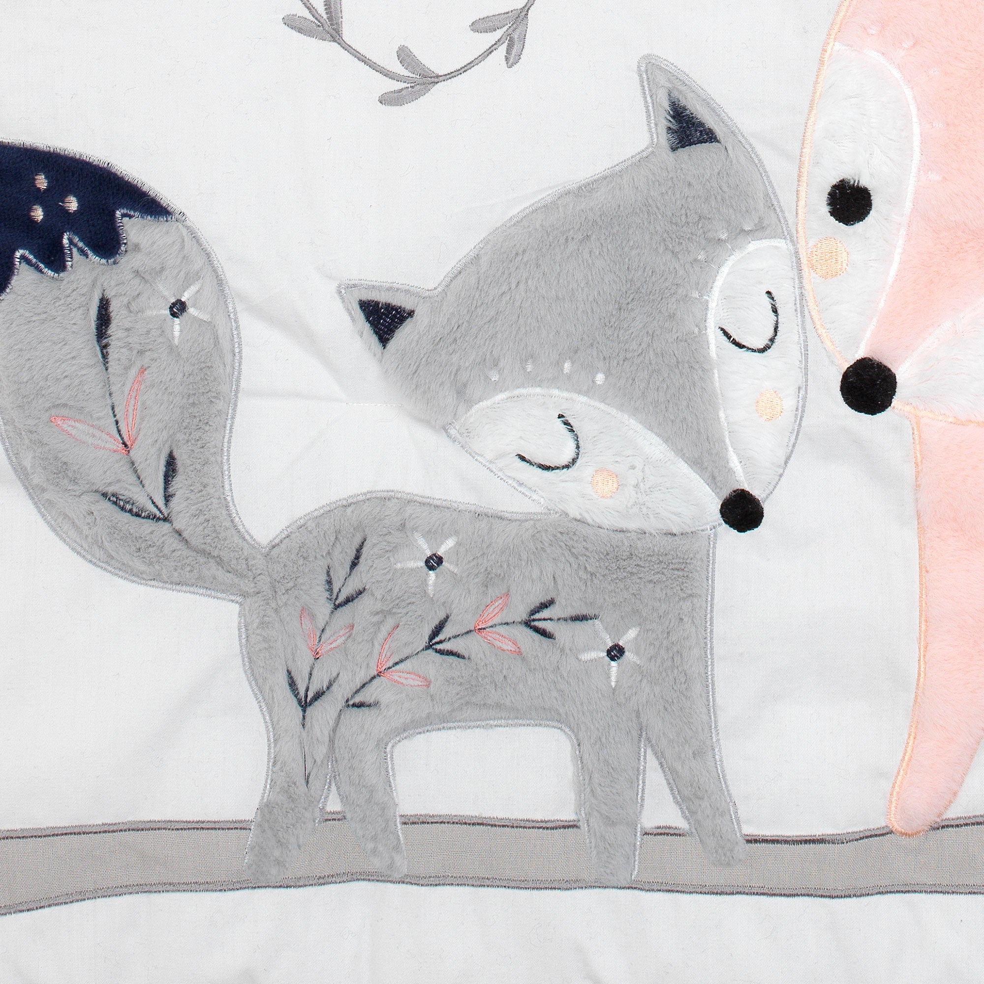 Forever Friends White/Pink/Gray Woodland Fox/Owl 4-Piece Nursery