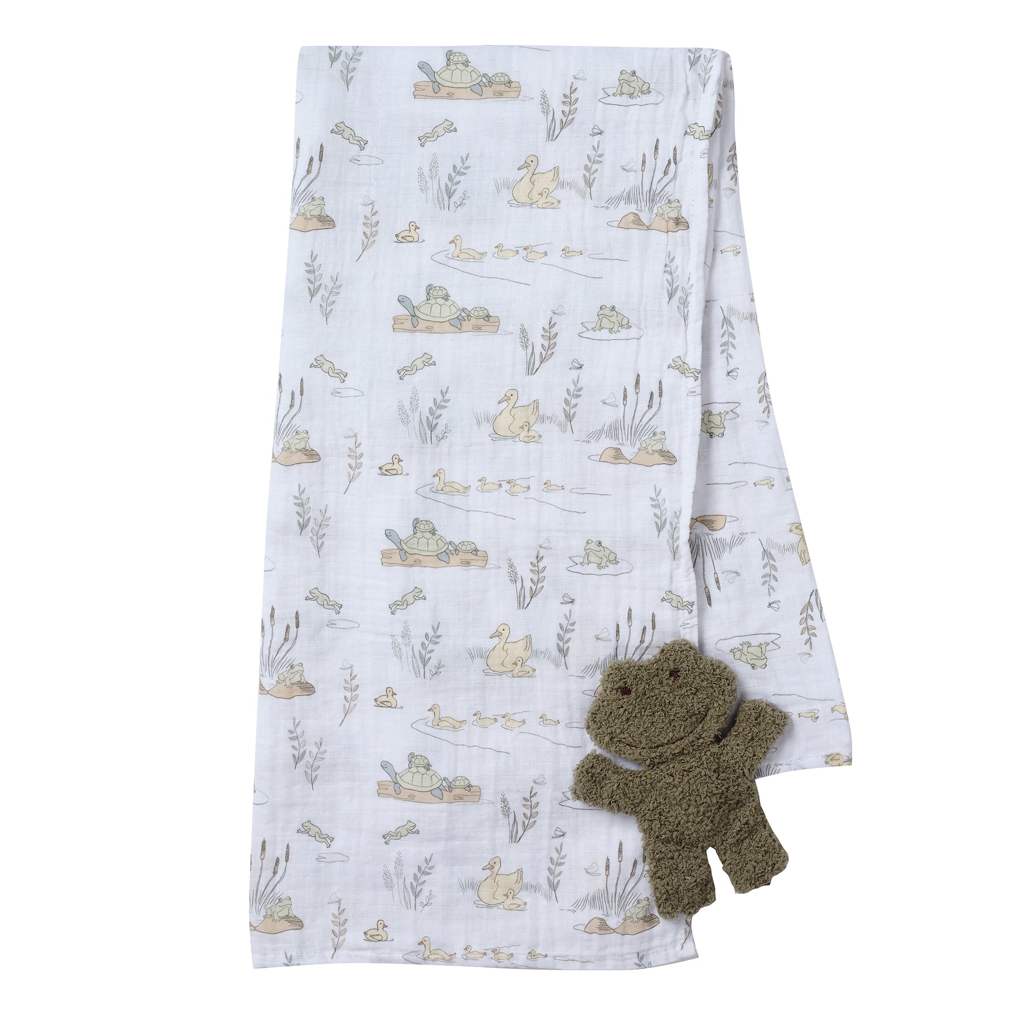Froggy Swaddle Blanket w/ Lovey by Lambs & Ivy
