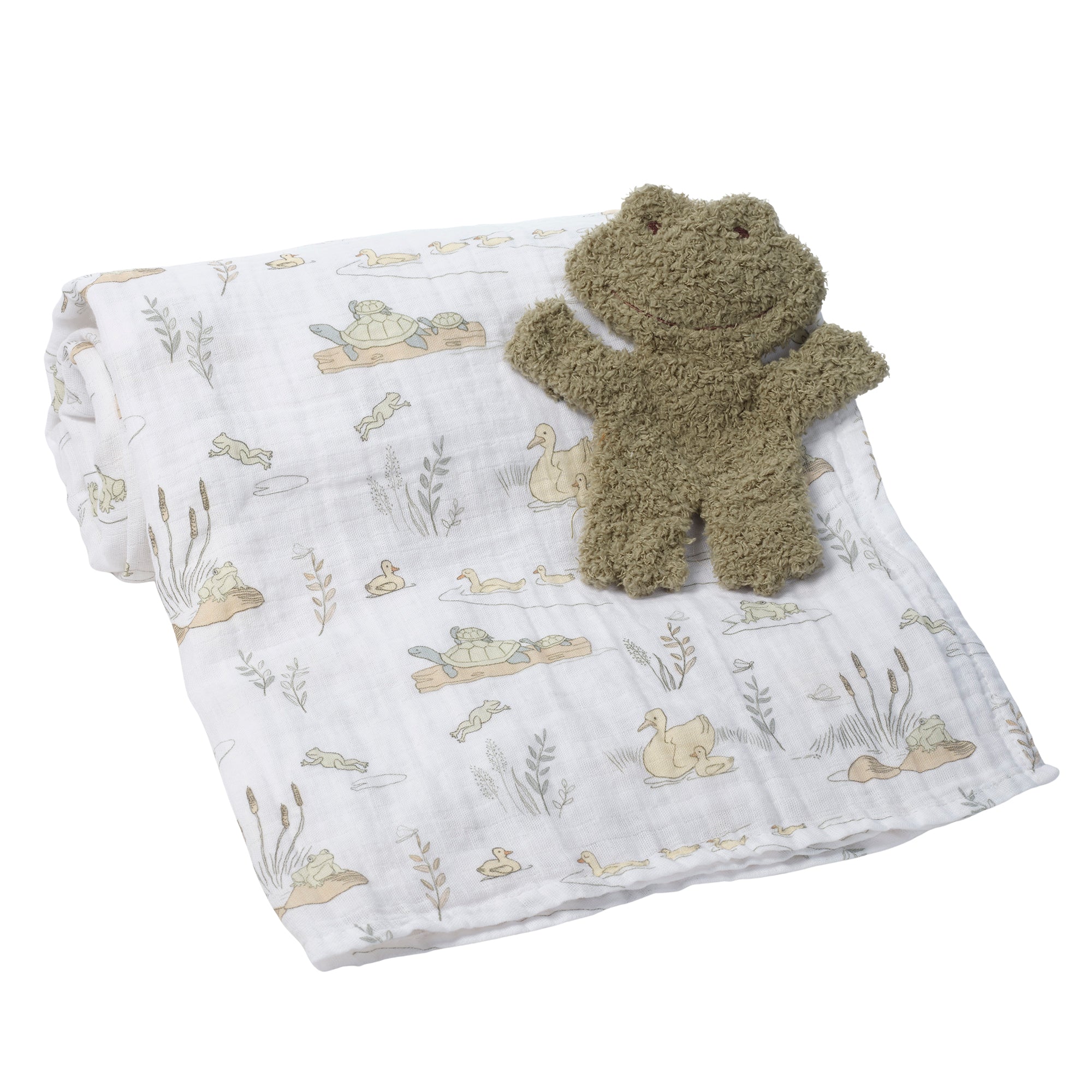Froggy Swaddle Blanket w/ Lovey by Lambs & Ivy