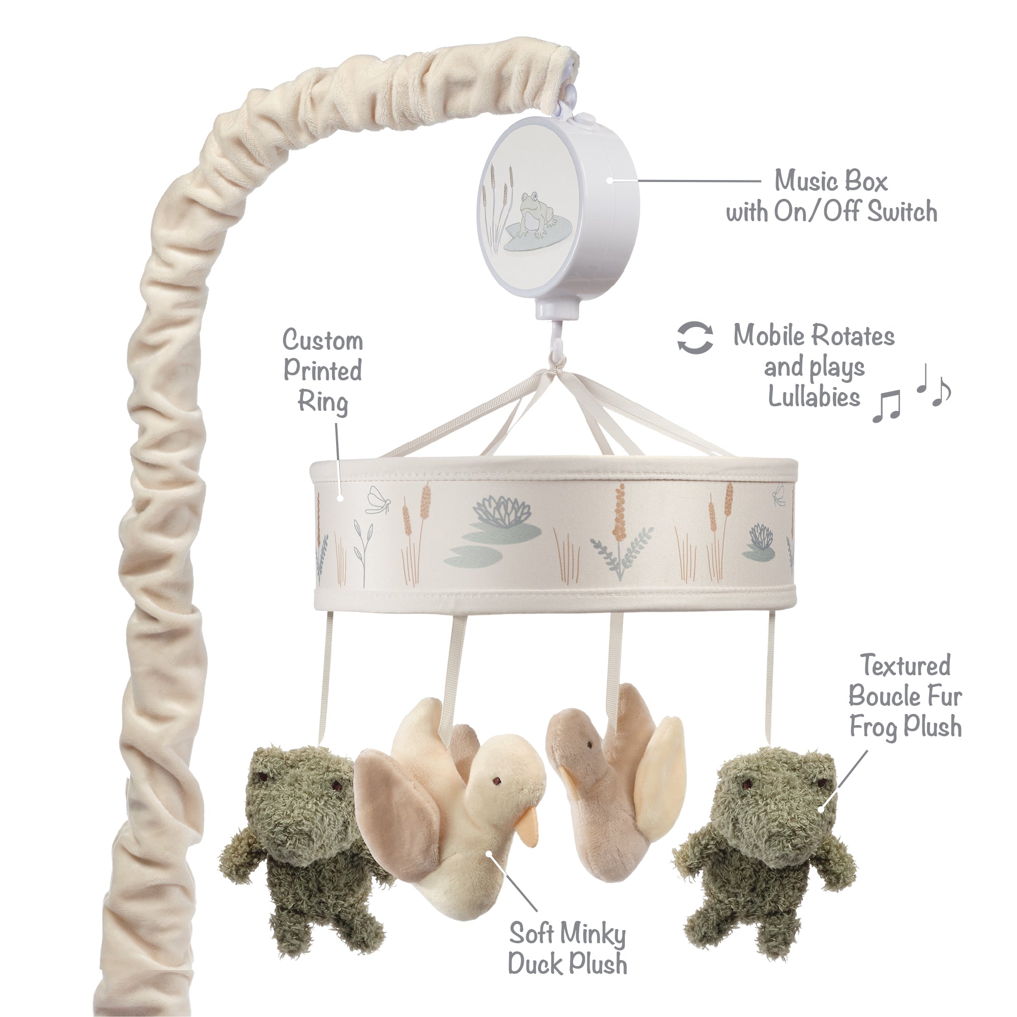 Froggy & Friends Musical Baby Crib Mobile by Lambs & Ivy