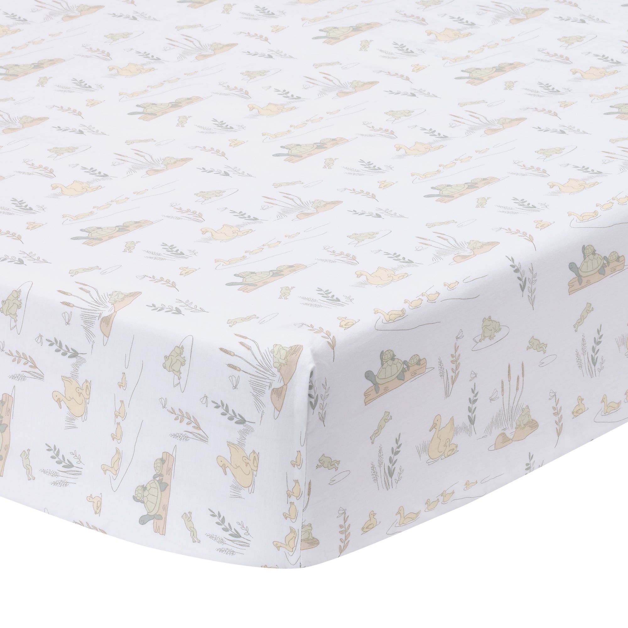 Froggy & Friends Cotton Fitted Crib Sheet by Lambs & Ivy
