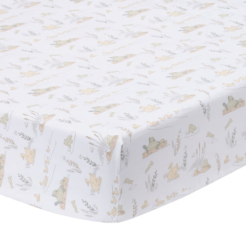 Froggy & Friends Cotton Fitted Crib Sheet by Lambs & Ivy