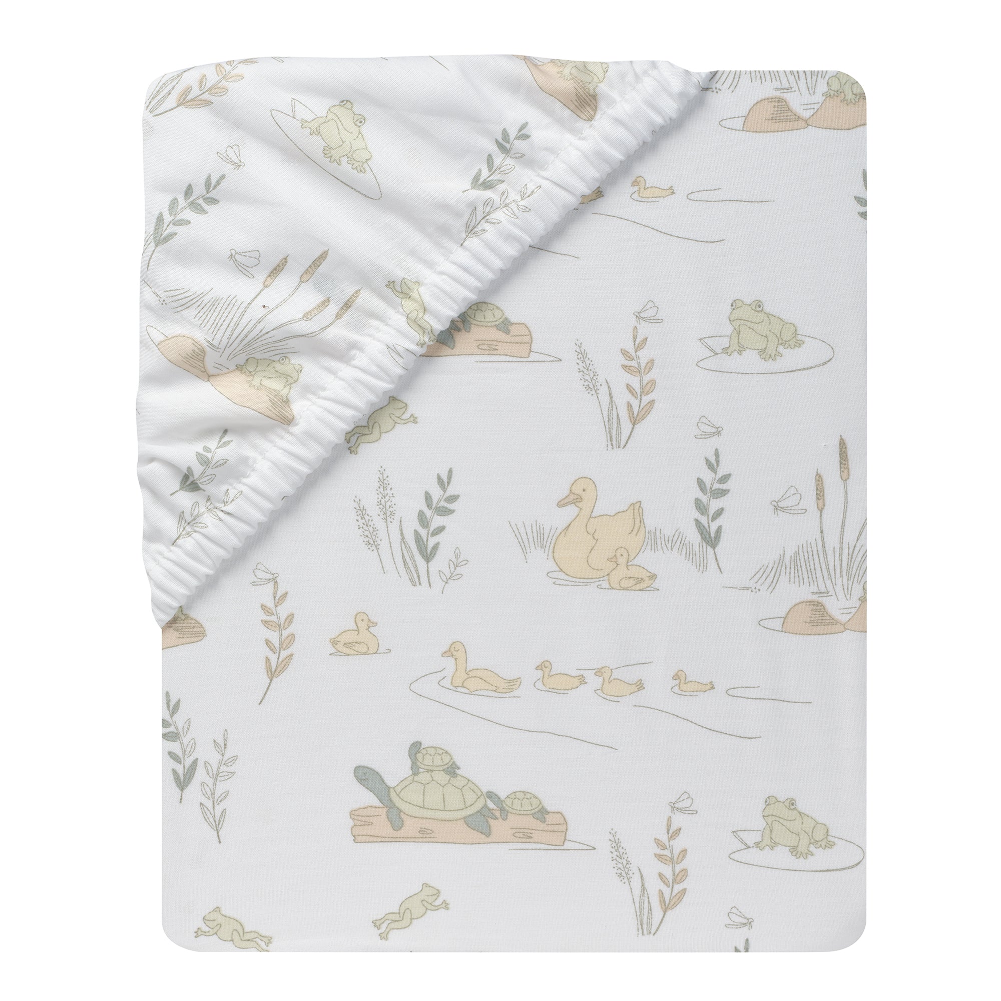 Froggy & Friends Cotton Fitted Crib Sheet by Lambs & Ivy