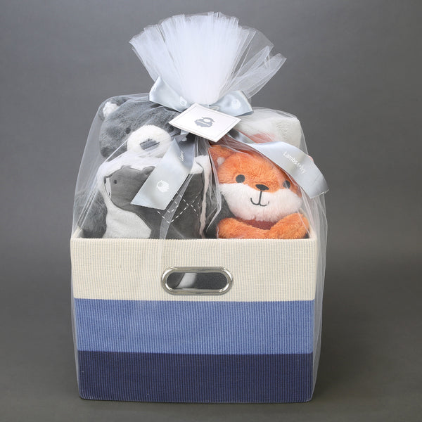 Luxury Blue 5-Piece Baby Gift Basket by Lambs & Ivy