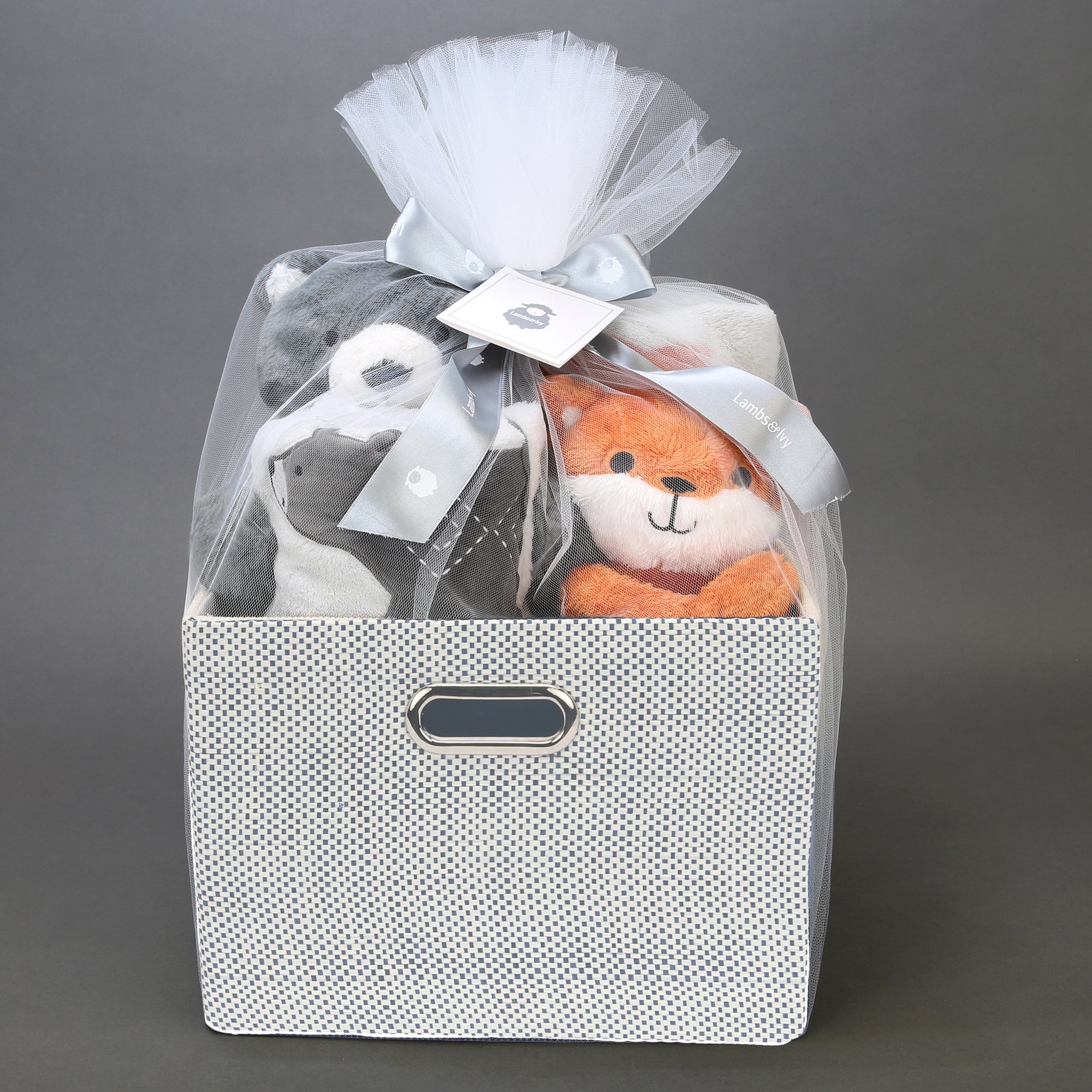 Luxury Blue 5-Piece Baby Gift Basket by Lambs & Ivy