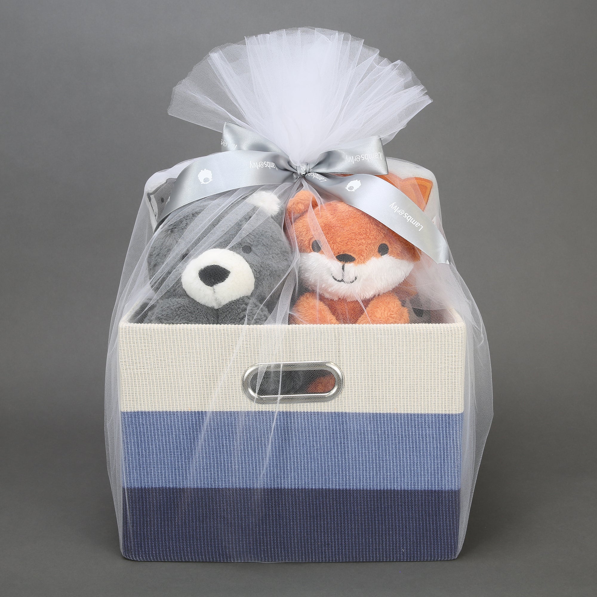 Luxury Blue 5-Piece Baby Gift Basket by Lambs & Ivy