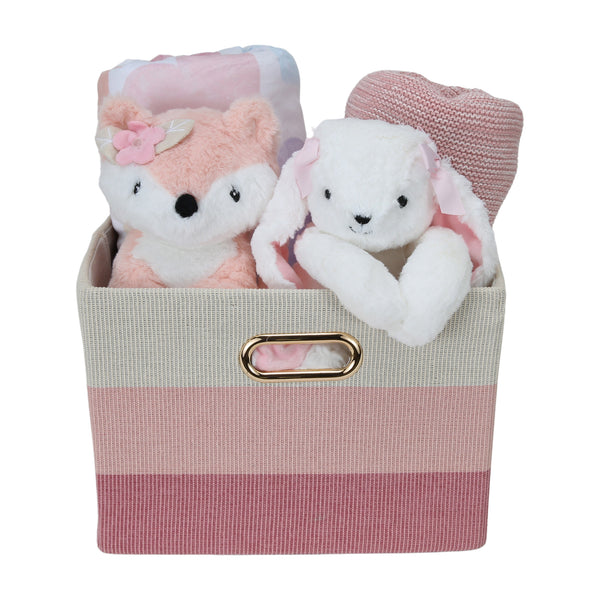 Luxury Pink 5-Piece Baby Gift Basket by Lambs & Ivy