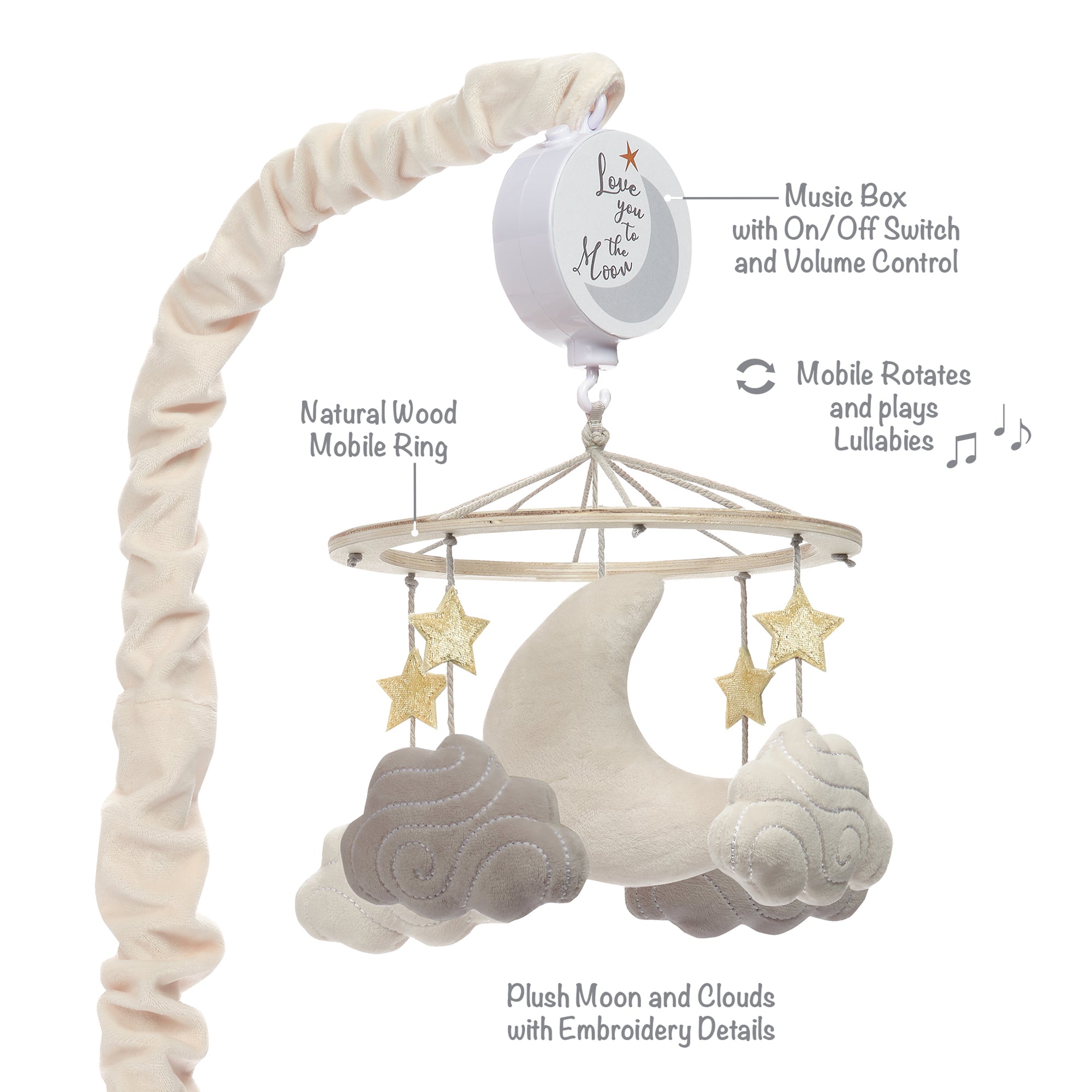 Goodnight Moon Musical Baby Crib Mobile Soother Toy - Stars/Clouds