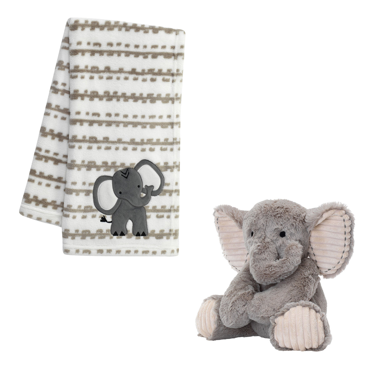 Blanket & Plush Luxury Newborn Baby Gift Set - Gray Elephant – Lambs & Ivy