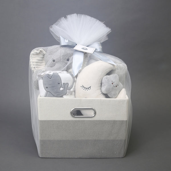 Luxury Gray 5-Piece Baby Gift Basket by Lambs & Ivy