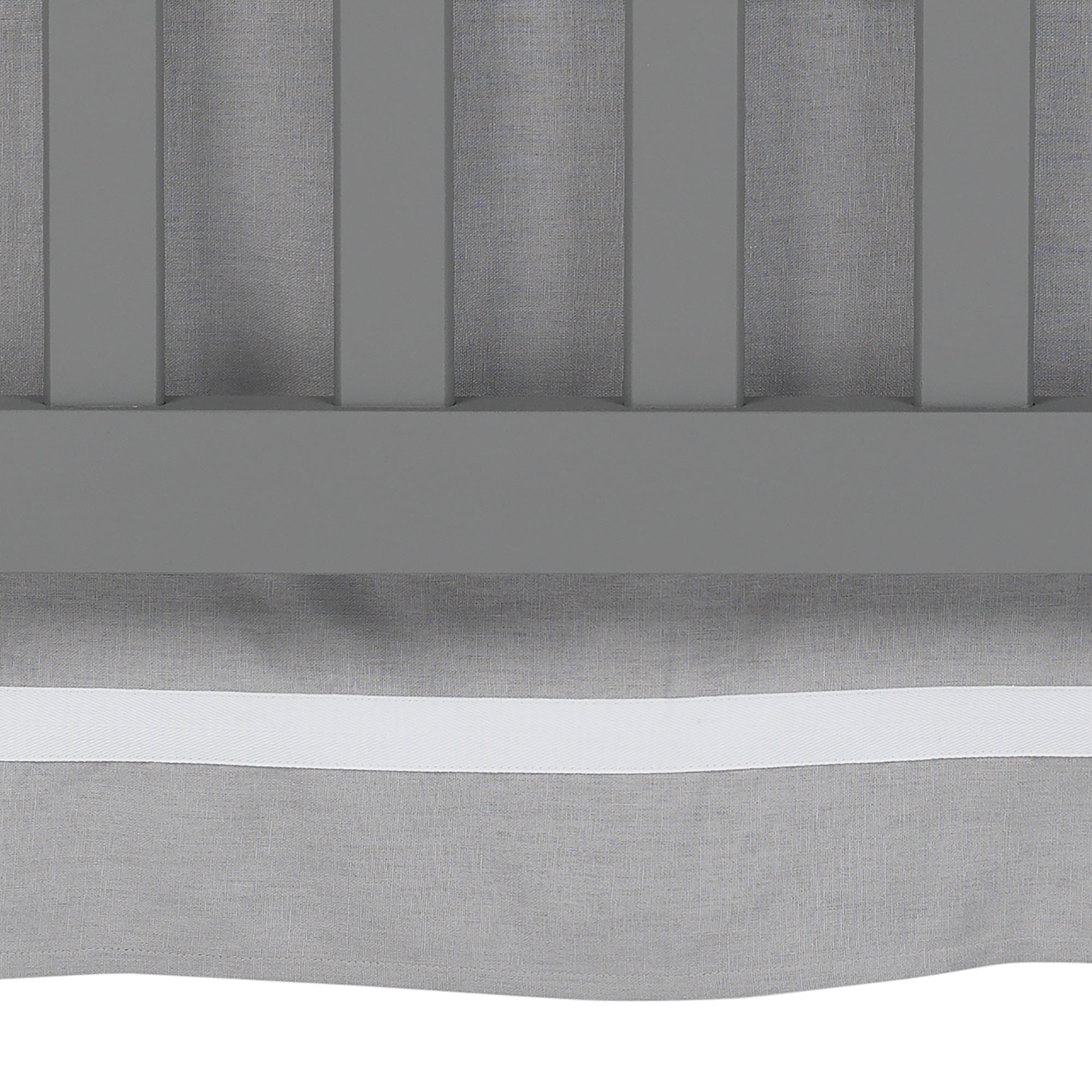 Signature Gray Linen Crib Skirt by Lambs & Ivy