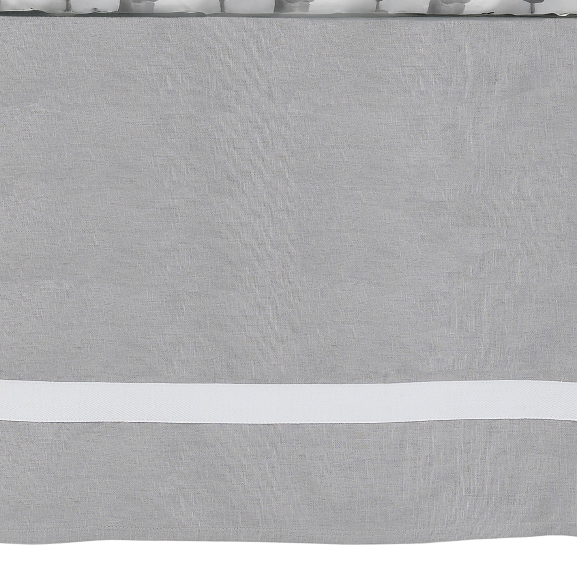 Signature Gray Linen Crib Skirt by Lambs & Ivy
