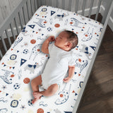 Hall of Fame Cotton Fitted Crib Sheet by Lambs & Ivy