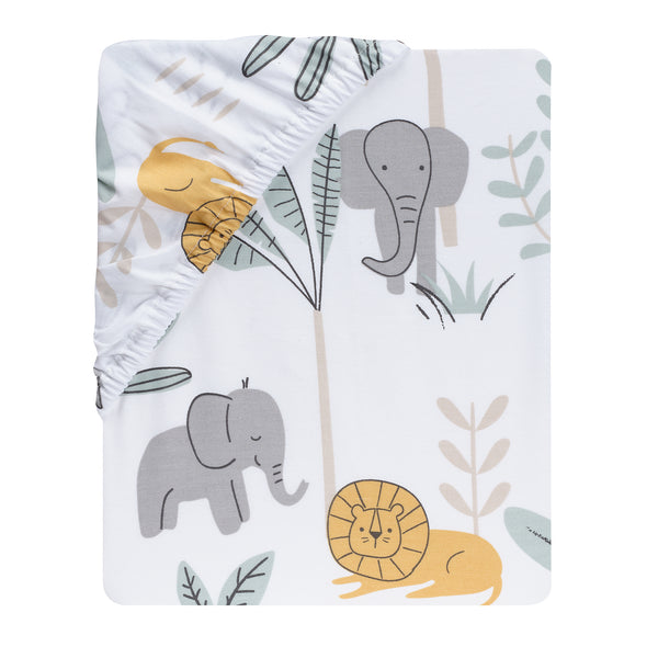 Jungle Adventure Cotton Fitted Crib Sheet by Lambs & Ivy