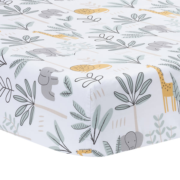 Jungle Adventure Cotton Fitted Crib Sheet by Lambs & Ivy