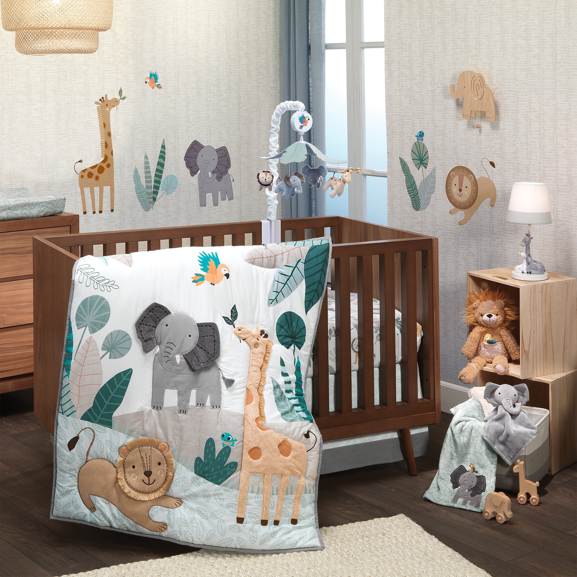 Amazon Giraffe Baby Bedding Crib Sets Jungle Friends White/Gray