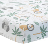 Jungle Friends Cotton Fitted Crib Sheet by Lambs & Ivy