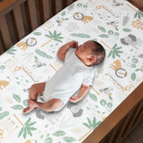Jungle Friends Cotton Fitted Crib Sheet by Lambs & Ivy