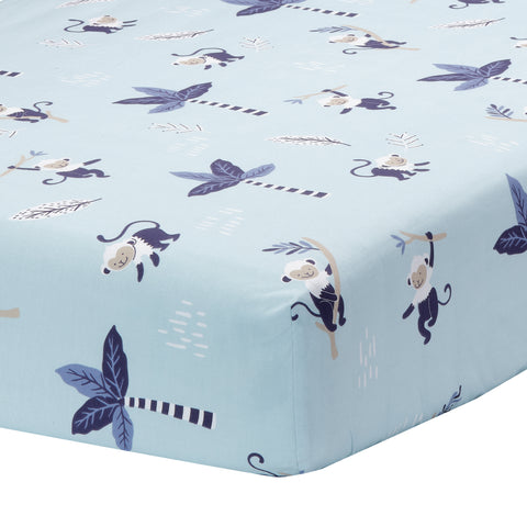 Jungle Party Cotton Fitted Crib Sheet by Lambs & Ivy