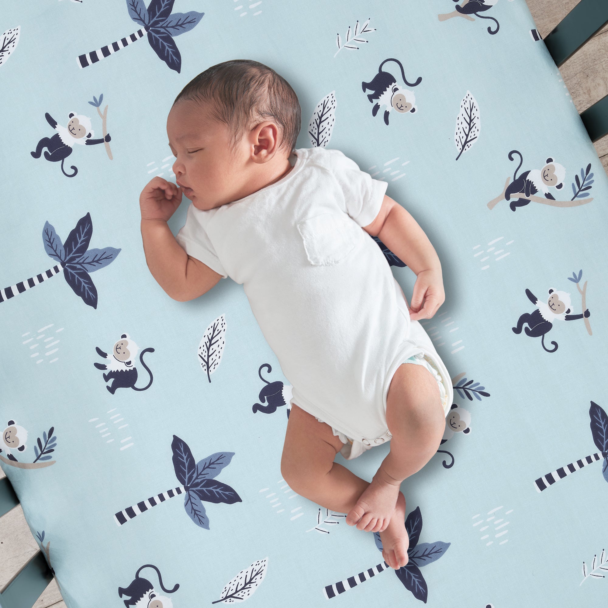 Jungle Party Cotton Fitted Crib Sheet by Lambs & Ivy