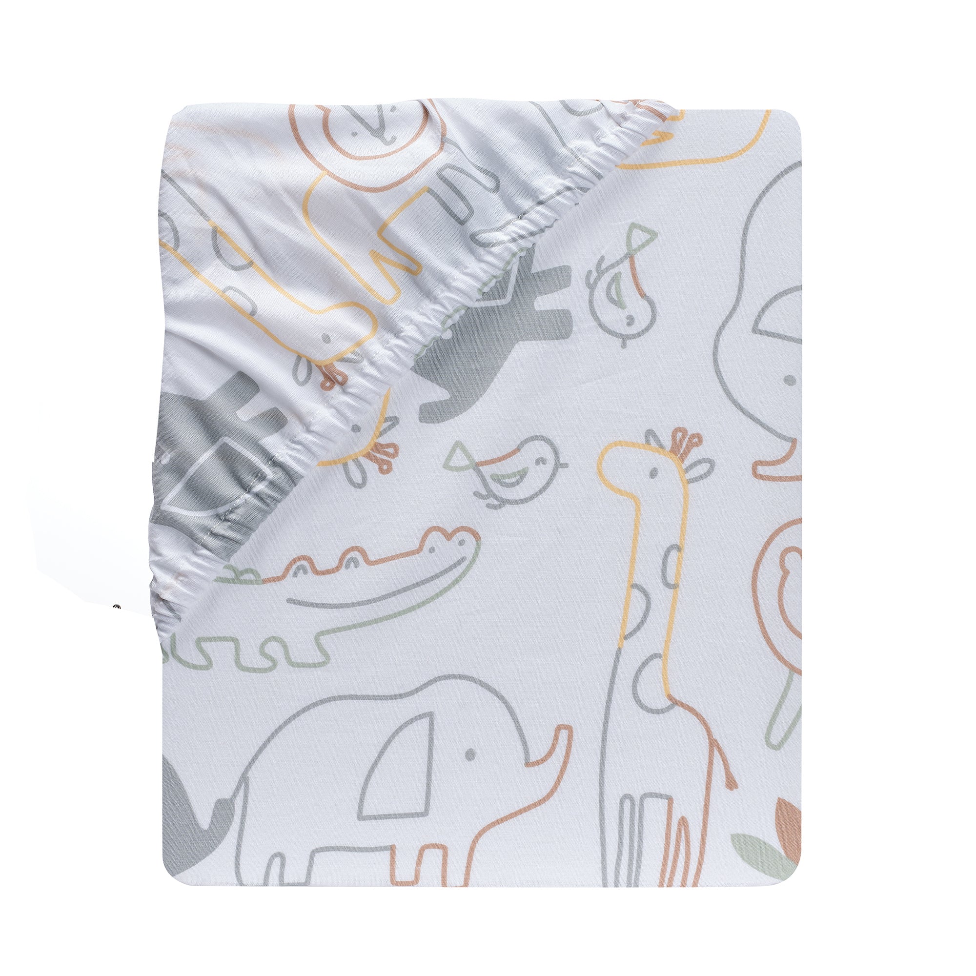 Jungle Story Cotton Fitted Crib Sheet by Lambs & Ivy