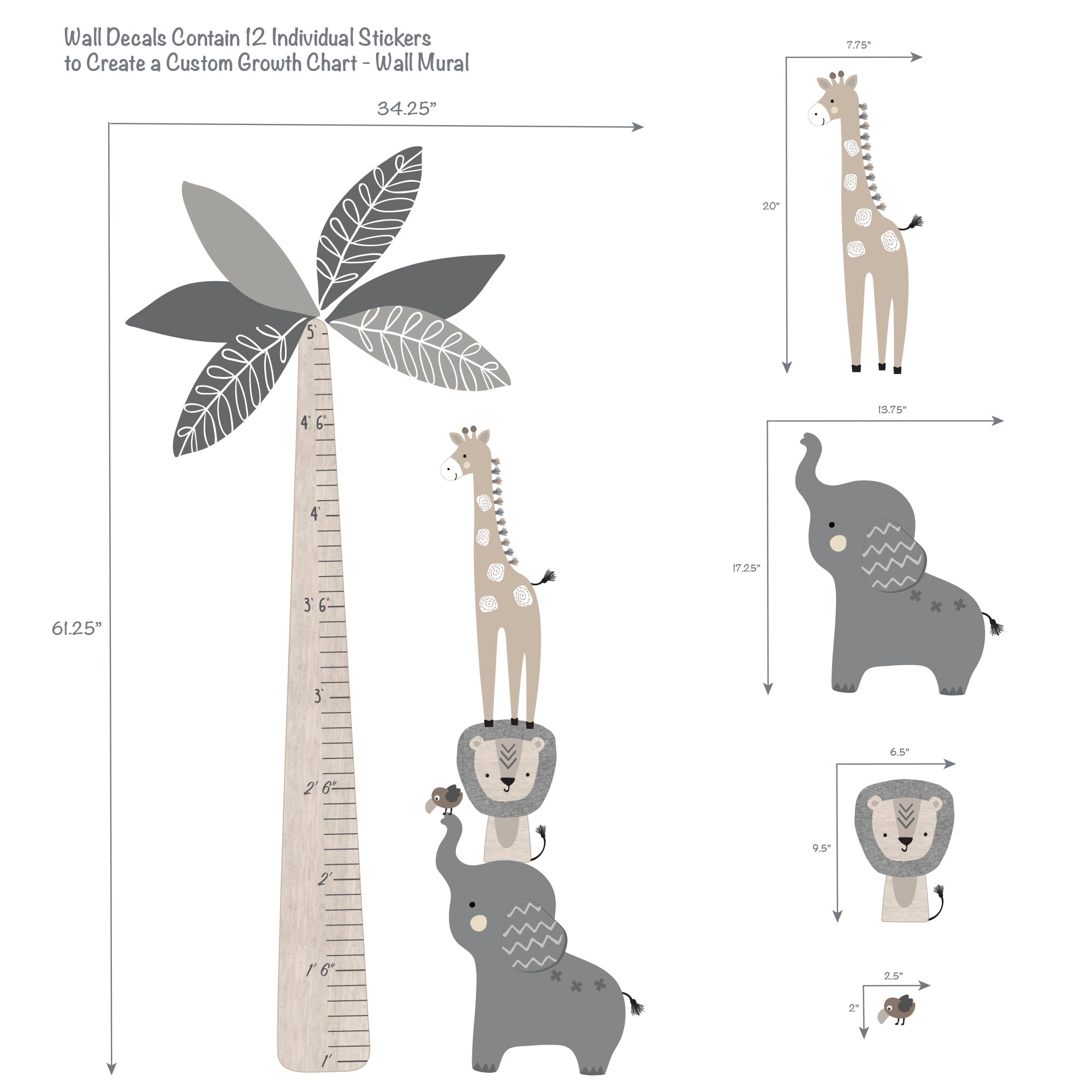 Jungle Safari Growth Chart by Lambs & Ivy