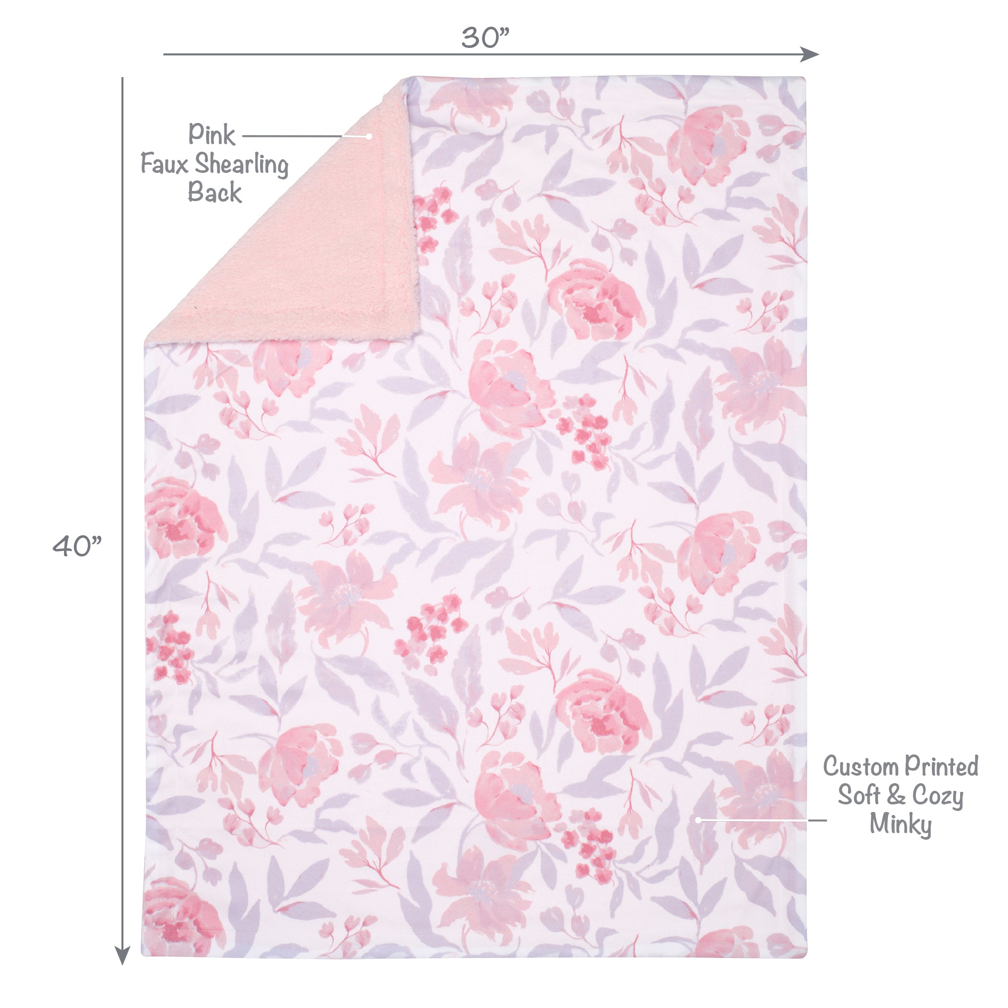 Lavender Floral Baby Blanket by Bedtime Originals