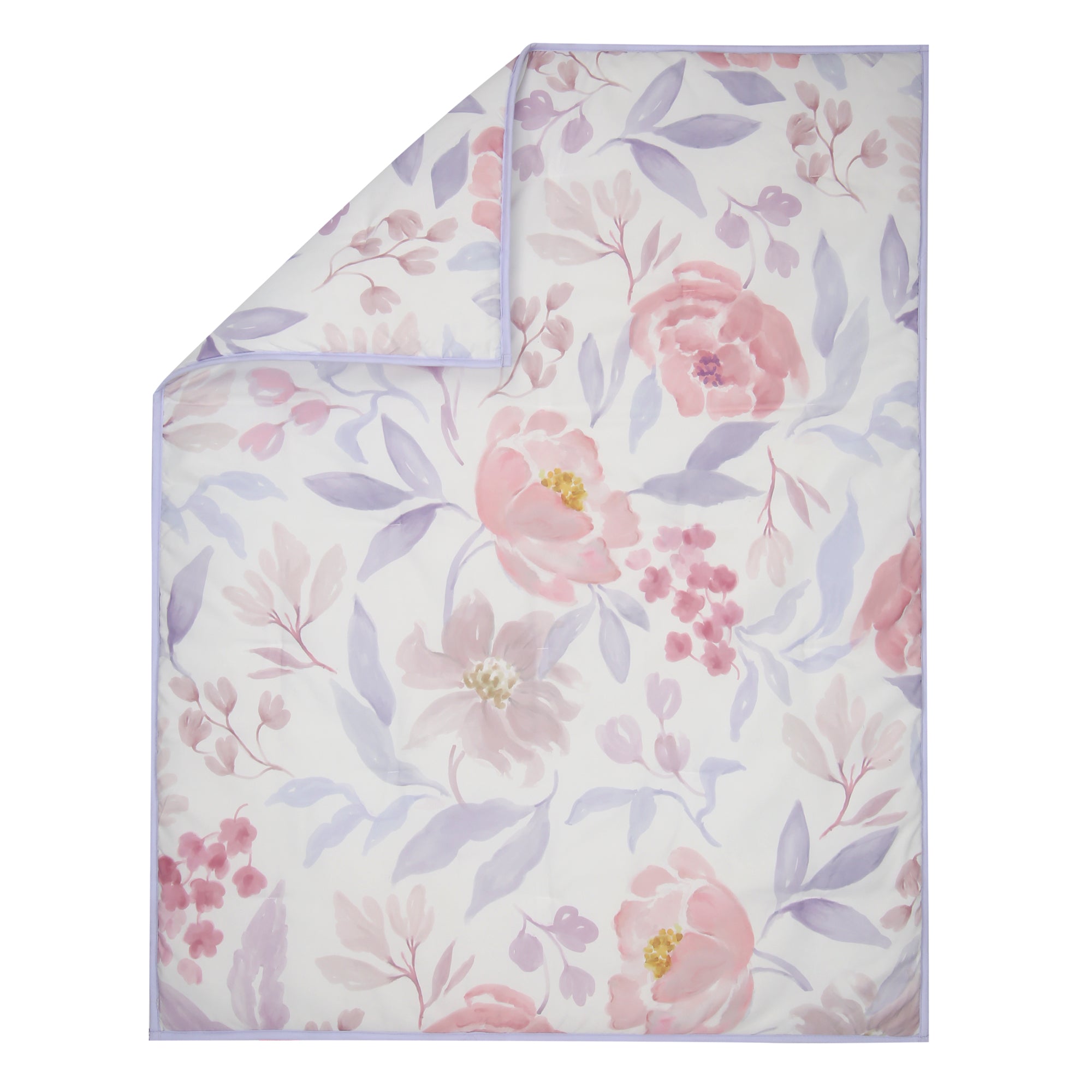 lavender flower bed sheets Lavender Floral 3-Piece Baby Crib Bedding Set - Pink/Purple