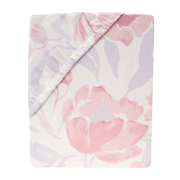 Lavender Floral Fitted Crib Sheet by Bedtime Originals