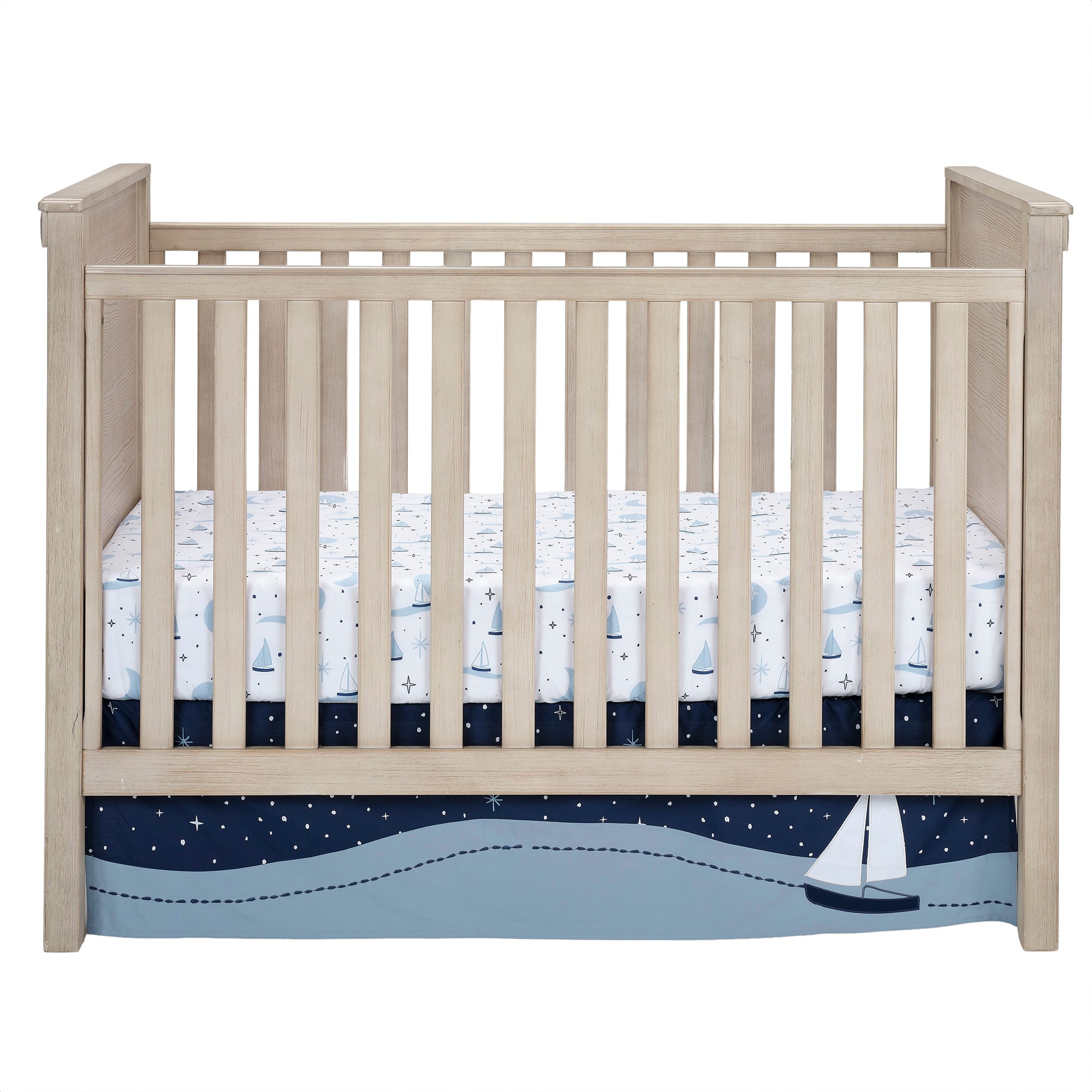 Little Skipper 3-Piece Sailboat Nautical Nursery Crib Bedding Set